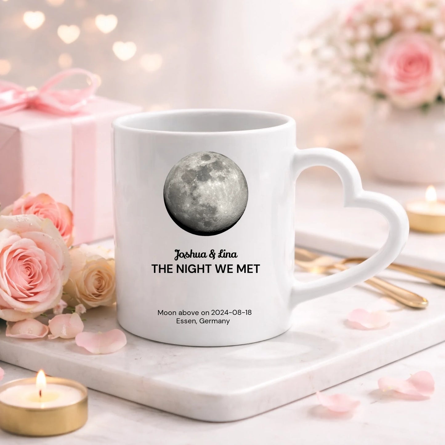 Romantische Tasse auf Marmortray