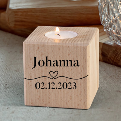 Teelicht Würfel Holz