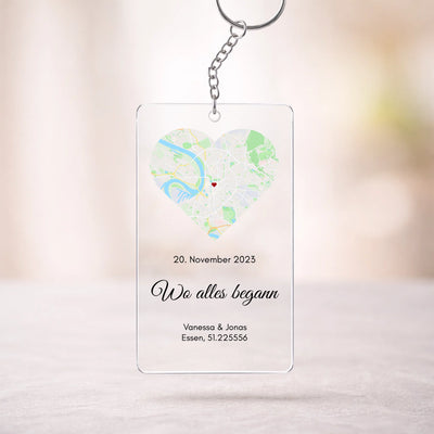 Acryl-Schlüsselanhänger in sanftem Licht